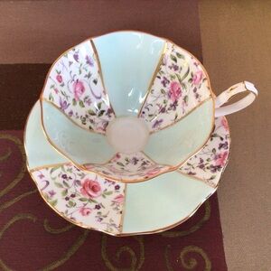 Queen Anne Floral Teacup and Saucer Set